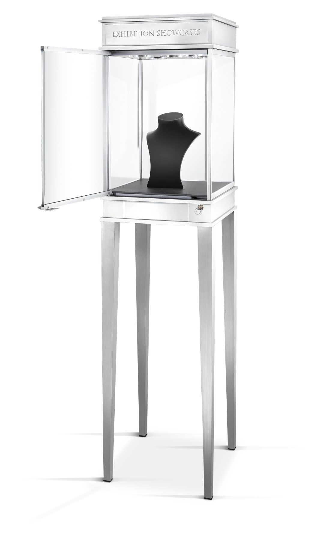 Model 1 with its glass display door open