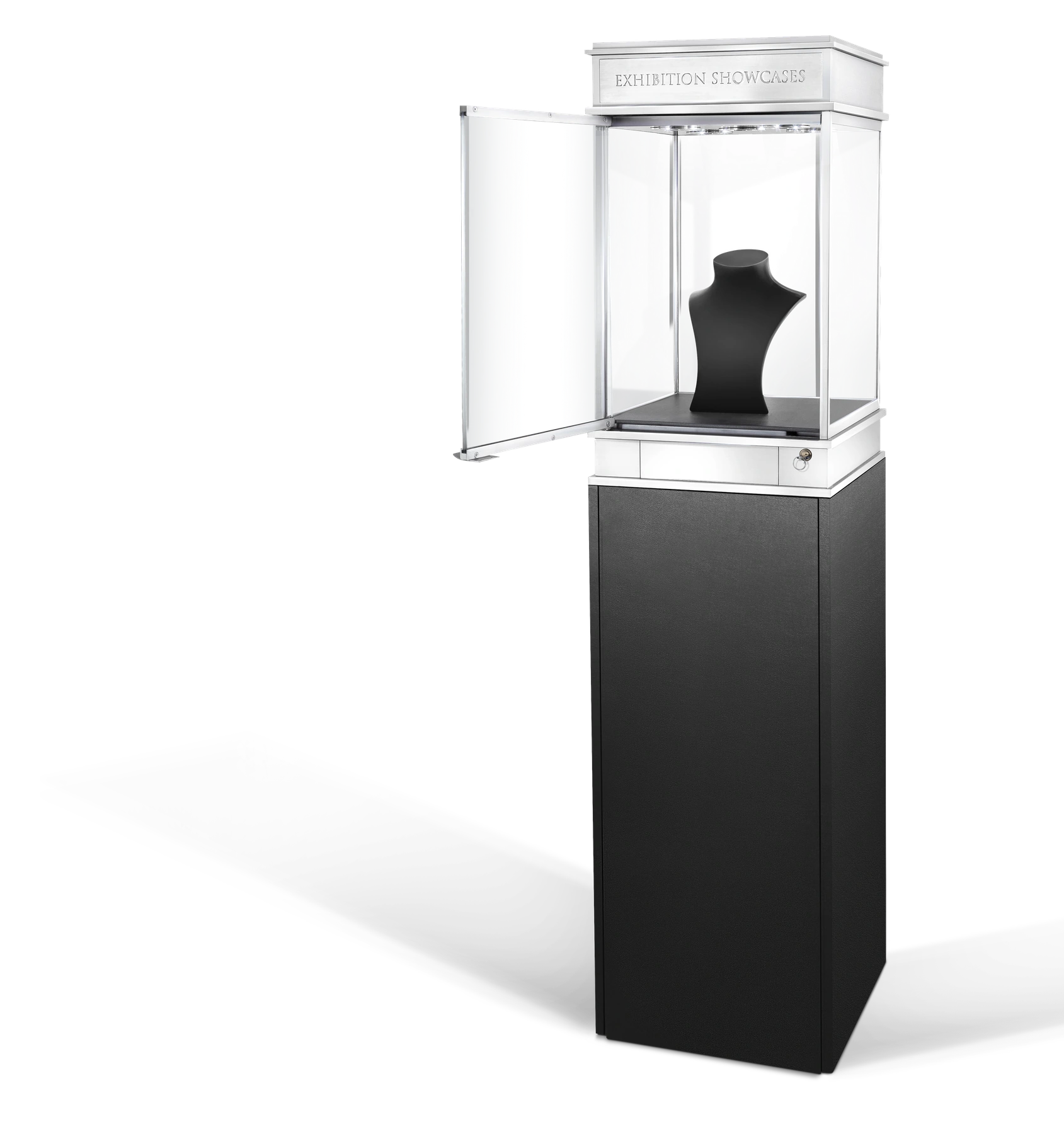 Model 2 with its glass display door open